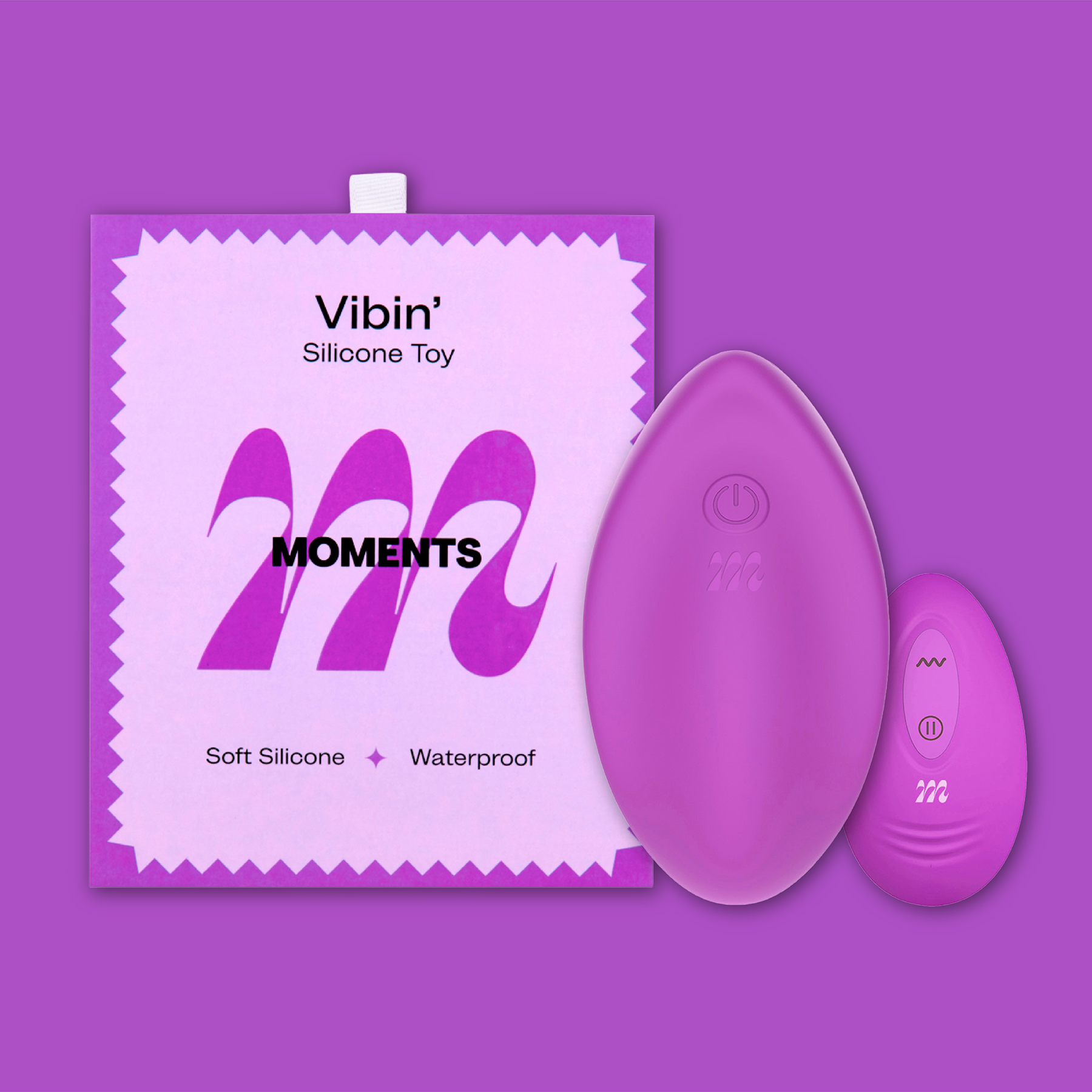 Silicone Vibin' toy with 'moments' inscription