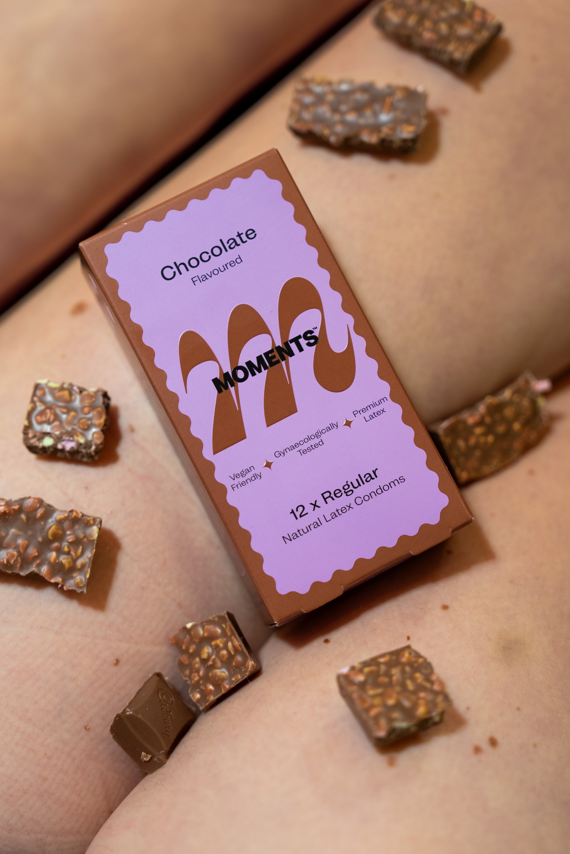 Chocolate flavoured condom for enhanced pleasure