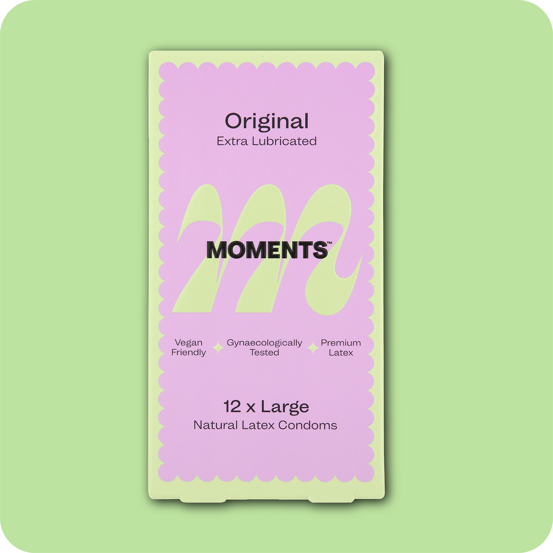 Close-up of Moments Original Large condom box