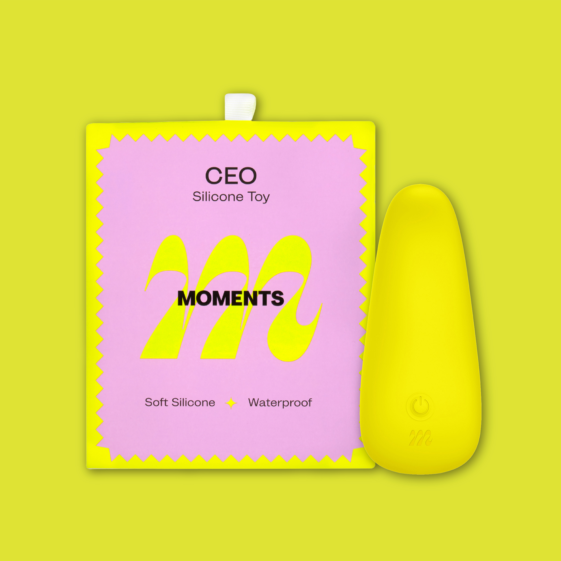 CEO soft silicone sex toy in distinctive yellow packaging