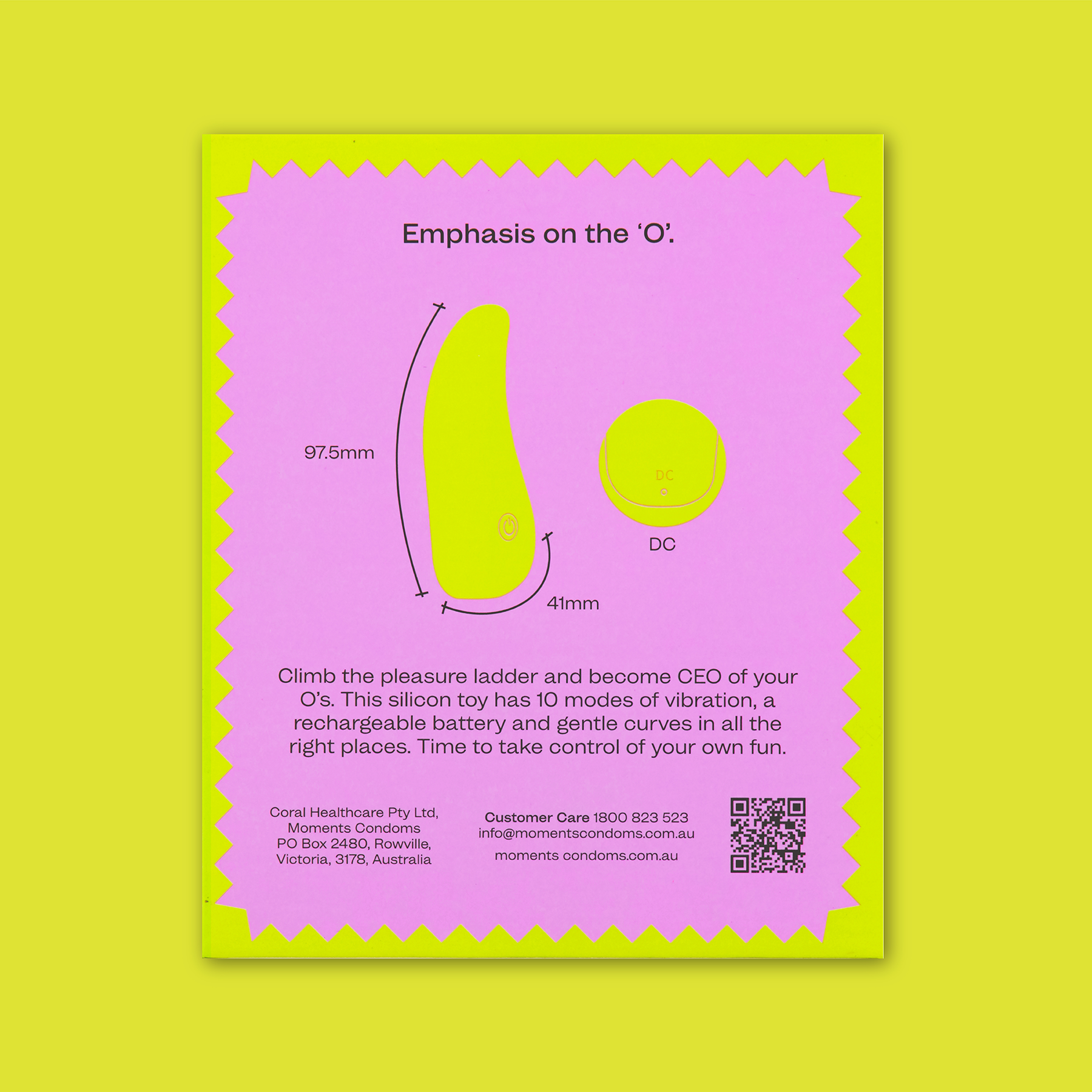 Promotional poster for the CEO sex toy with yellow and pink design